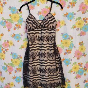Y2k first kiss lace overlay mini dress